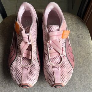 Puma Pink Mesh Slip-On Velcro Sneakers